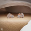 Oval and Round Cut Two Stone Stud Earrings with Asymmetrical Design, 1.50 CT Total Diamond Weight