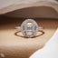 Baguette Cut Cluster Halo Ring with Round Accent Stones
