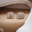 Emerald Cut Halo Stud Earrings with Rounded Rectangle Accent Border, 2.00 CT Total Diamond Weight