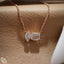 Marquise & Emerald Cut Diamond Pendant Necklace – Rose Gold Diamond Necklace | Modern Two-Stone Diamond Pendant for Women