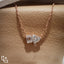 Emerald & Heart Diamond Pendant Necklace – Rose Gold Diamond Necklace | Romantic Two-Stone Diamond Pendant for Women