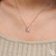 Emerald Cut Solitaire Pendant Necklace – Rose Gold Diamond Pendant | Modern Bezel Set Diamond Necklace for Women