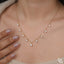 Multi-Stone Drop Necklace with Dainty Chain, 1.50 CT