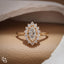 Marquise Halo Engagement Ring with Floral Inspired Diamond Accents
