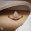 Pear Cut Halo Ring with Round Accent Stones, Elegant Cluster Engagement Ring