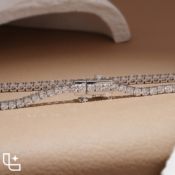 Round Cut Tennis Bracelet with Classic Link Design, 3 CT Diamonds, 5 g Metal