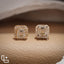 Asscher Cut Diamond Halo Stud Earrings, Square Diamond Stud Earrings, Square Step Cut Halo Stud Earrings with a Sparkling Round Stone Border, 2.00 CT Total Diamond Weight