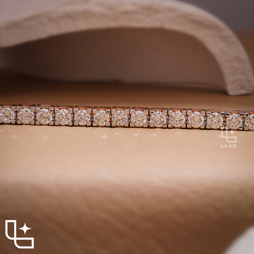 Emerald Cut Tennis Bracelet with Classic Diamond Links, 10 CT Diamond Weight, 14 g Metal Weight