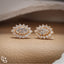 Oval Cut Halo Stud Earrings with Round Stone Sunburst Design, 2.00 CT Total Diamond Weight