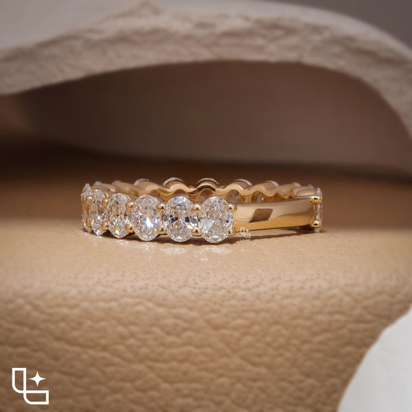Oval Cut Eternity Band Ring with Continuous Stone Design