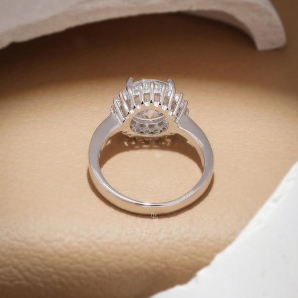 Round Halo Engagement Ring with Sparkling Accent Stones