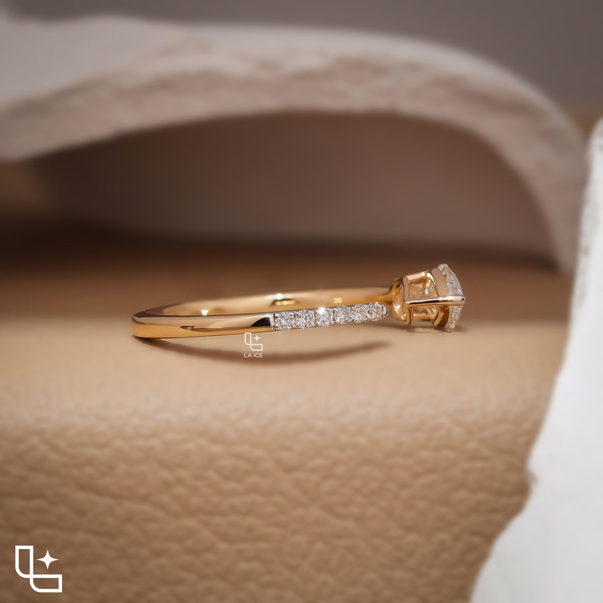 Pear Cut Bypass Engagement Ring with Sleek Polished Band – 0.75 CT Total Diamond Weight, 2.50 g Metal Weight
