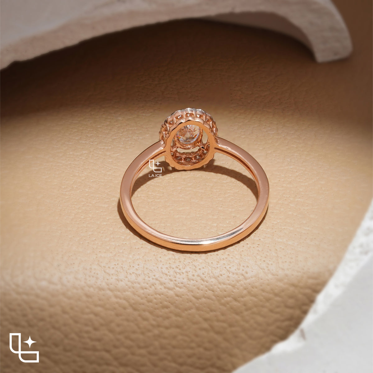 Oval Cut Halo Engagement Ring with Sparkling Accent Stones