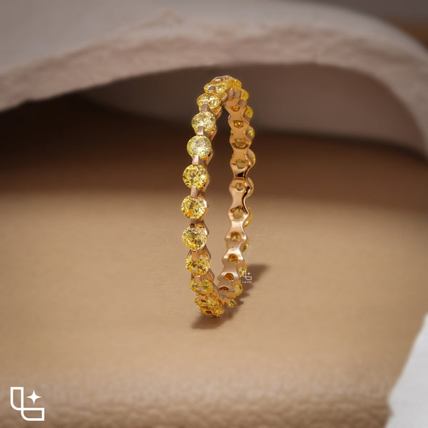 Round Cut Eternity Band Ring, Full Circle Sparkling Stone Wedding Band