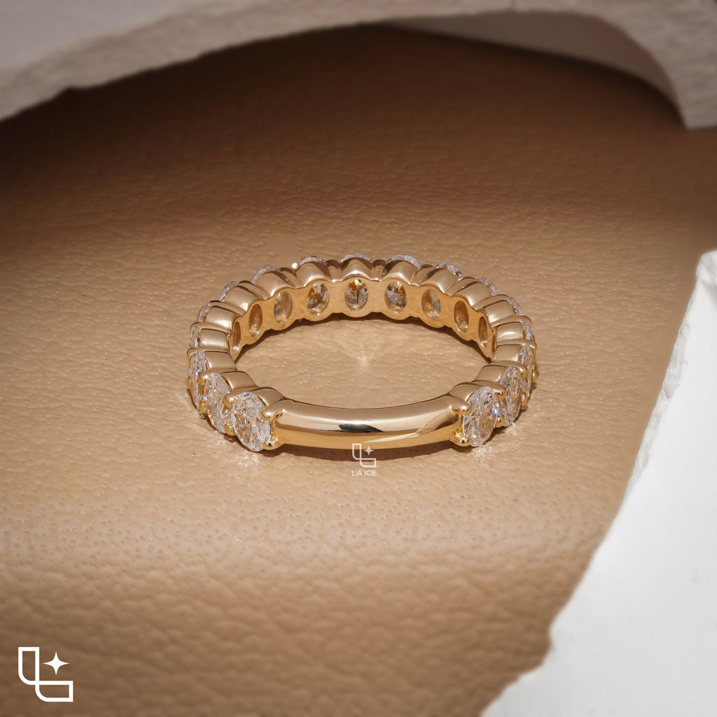 Oval Cut Eternity Band Ring with Continuous Stone Design