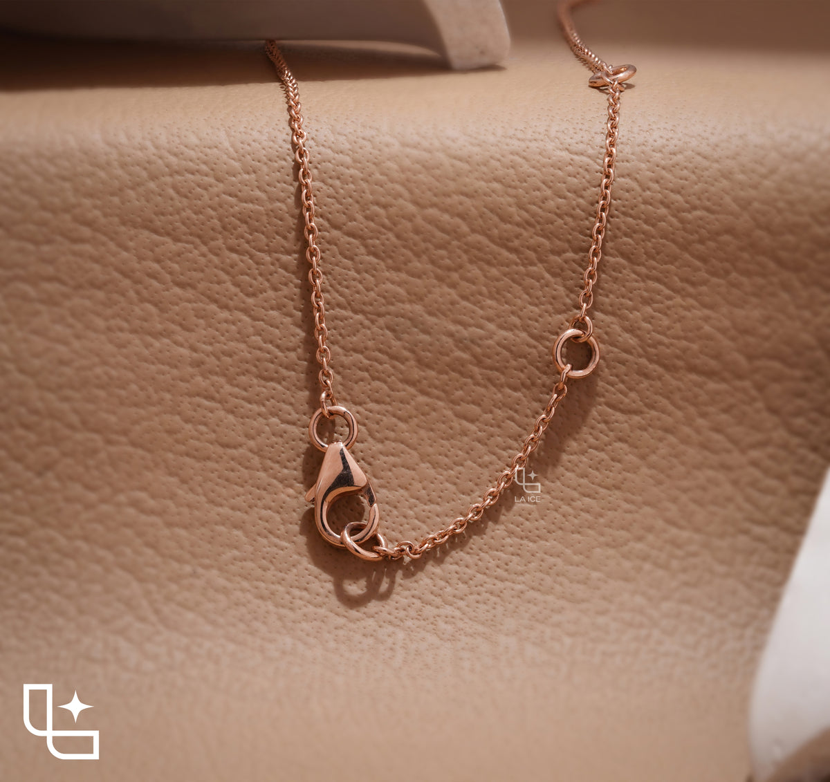 Emerald Cut Station Necklace with Infinity Link Details