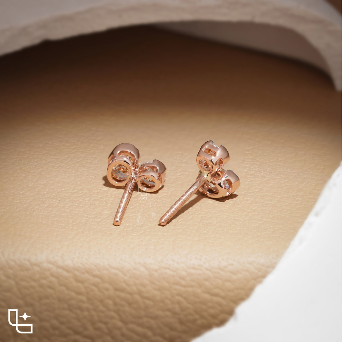 Oval and Round Cut Two Stone Stud Earrings with Asymmetrical Design, 1.50 CT Total Diamond Weight