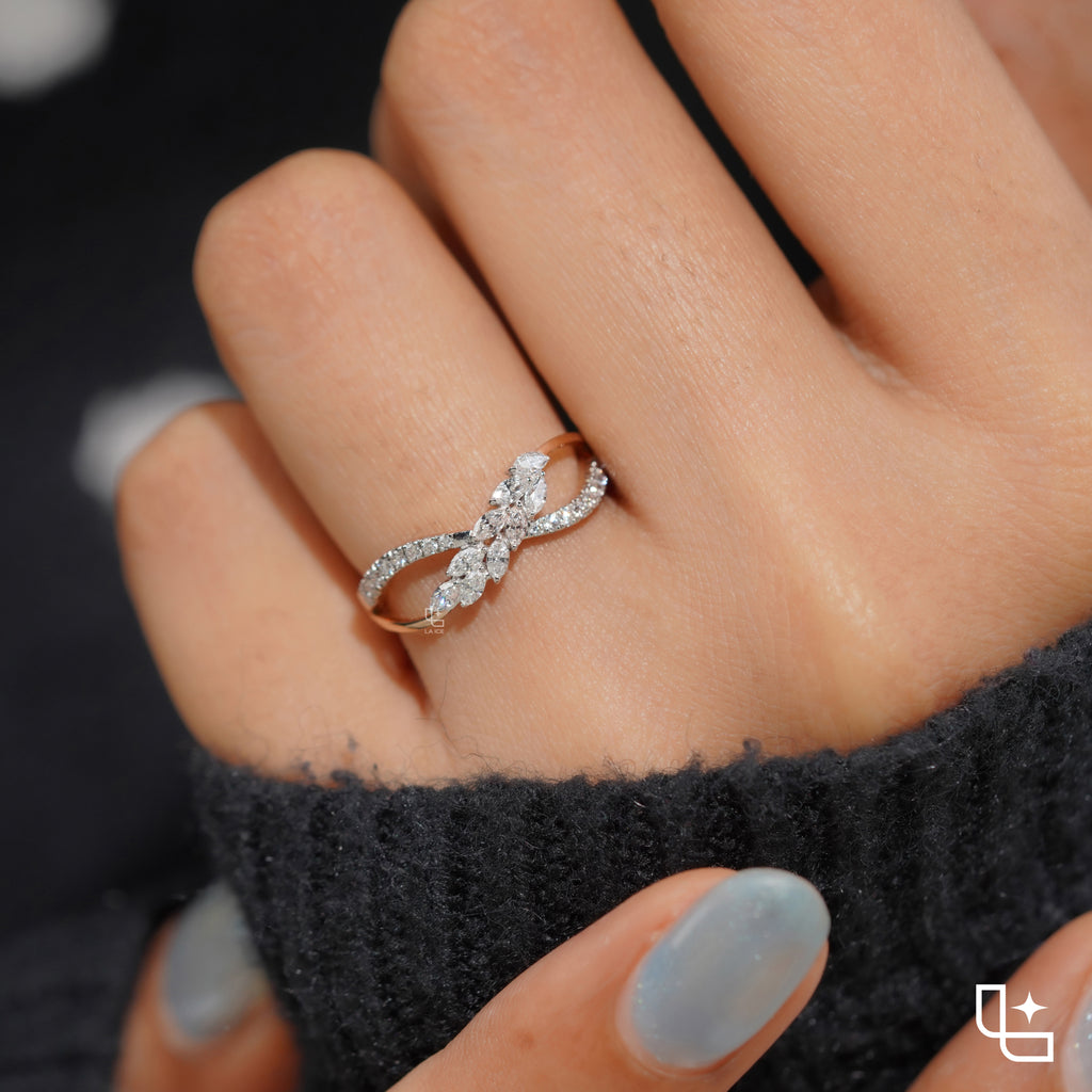 Round Halo Ring with Blue Accent Stones and Pavé Split Shank, 1.25 CT Total Diamond Weight