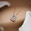 Emerald Cut Halo Pendant Necklace, Rectangular Sparkling Stone Design