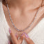 Round and Emerald Cut Alternating Tennis Necklace