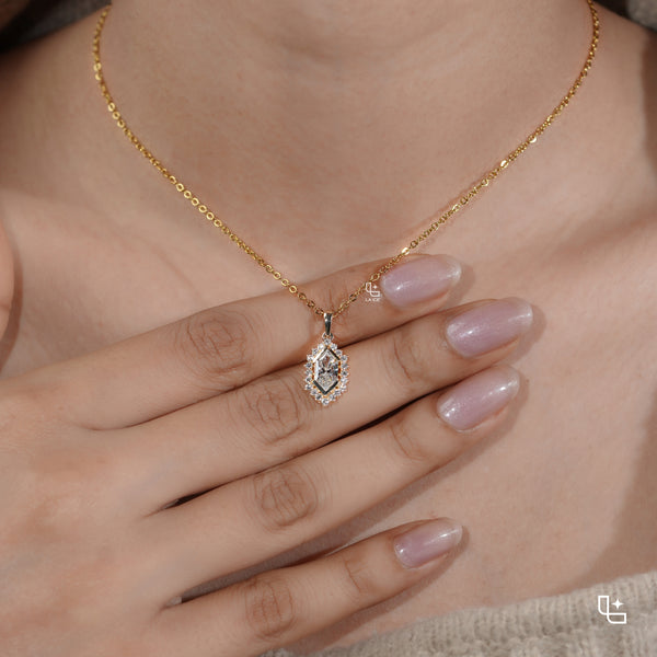 Marquise Halo Pendant Necklace with Sparkling Diamond Accents – 1.50 CT Total Diamond Weight