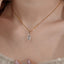 Marquise Halo Pendant Necklace with Dainty Chain