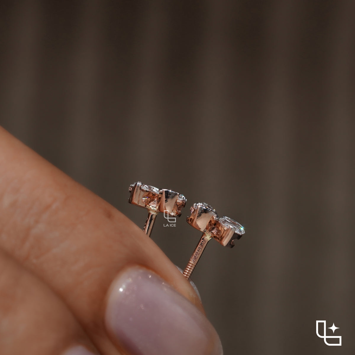 Marquise Cut Stud Earrings with Double Stone Petal Design, 1.50 CT Total Diamond Weight
