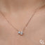 Round & Oval Diamond Pendant Necklace – Rose Gold Diamond Necklace | Modern Two-Stone Diamond Pendant for Women