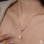 Y Necklace with Rectangular Halo Pendant and Diamond Accents