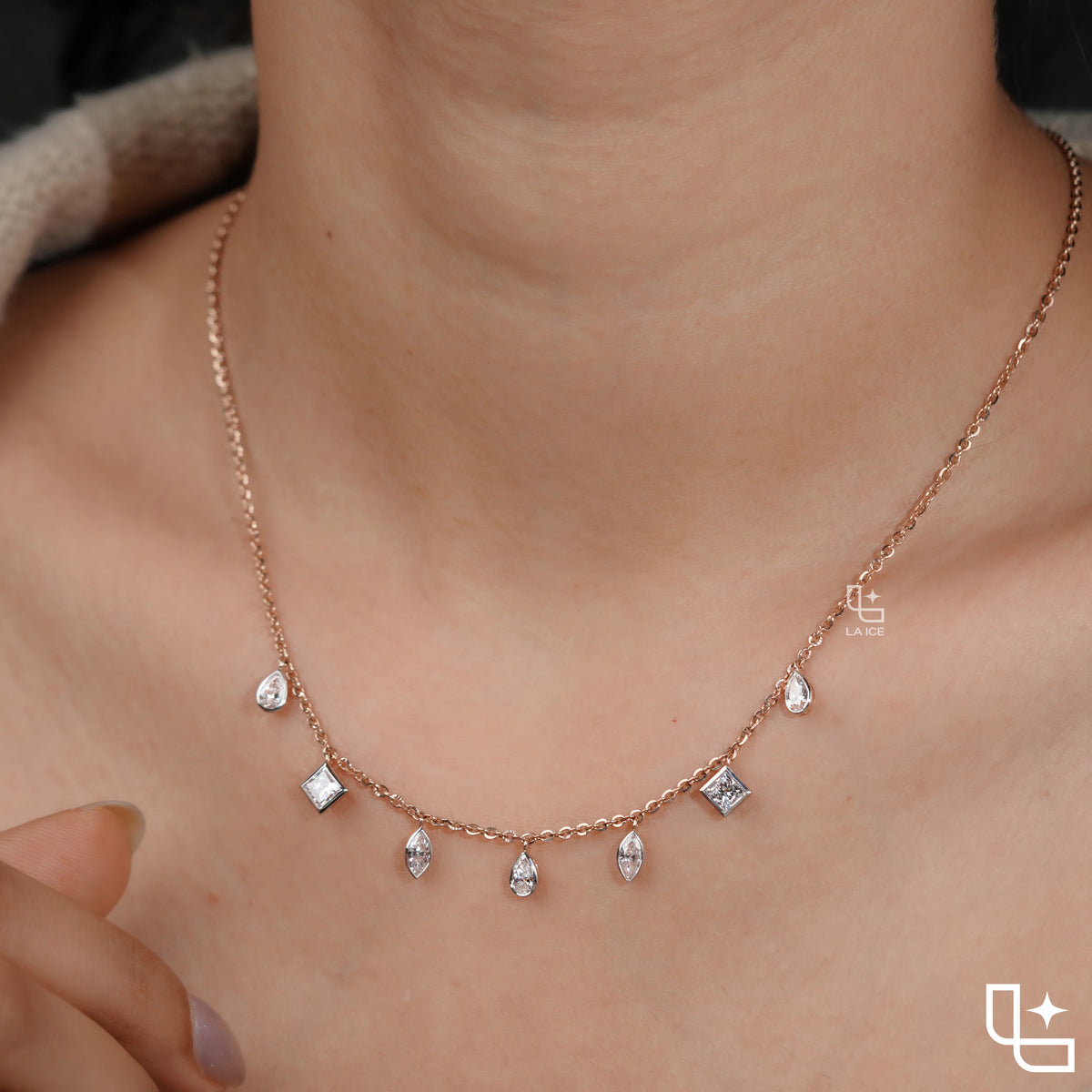 Multi Shape Station Necklace Main image
