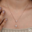 Round Halo Drop Diamond Necklace – Rose Gold Diamond Necklace | Elegant Halo Diamond Pendant for Women