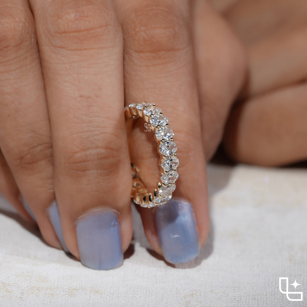 Oval Cut Eternity Band Ring with Continuous Stone Design
