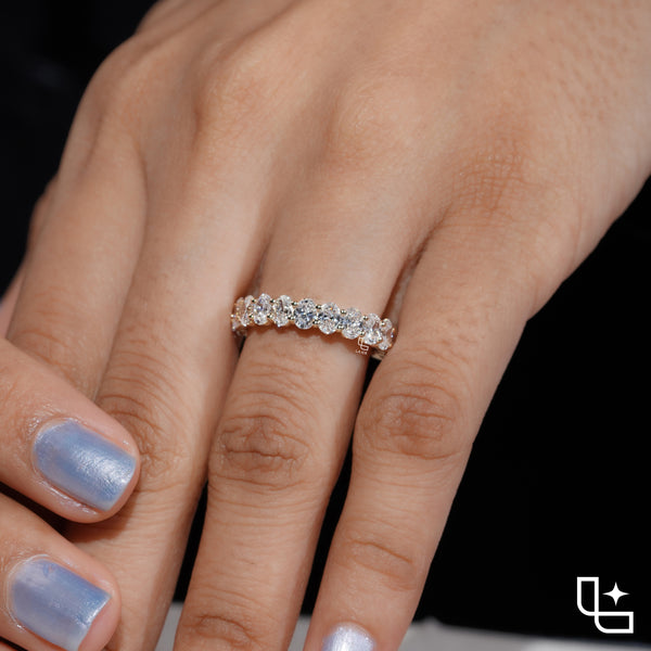 Oval Cut Eternity Band Ring with Continuous Stone Design