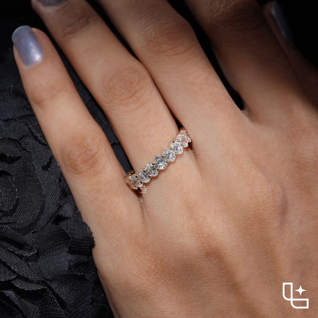 Oval Cut Eternity Band Ring with Continuous Stone Design
