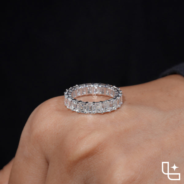 Baguette Cut Eternity Band Ring, Classic Full Circle Statement Ring