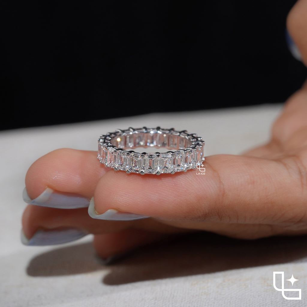 Baguette Cut Eternity Band Ring, Classic Full Circle Statement Ring