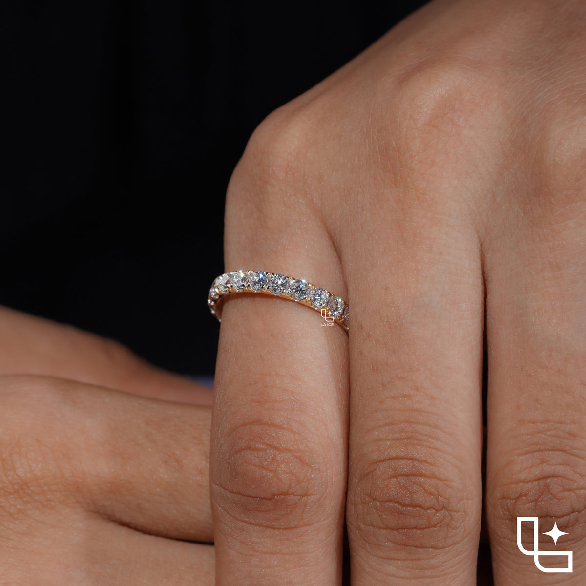 Round Cut Half Eternity Band Ring, Classic Diamond Wedding Band
