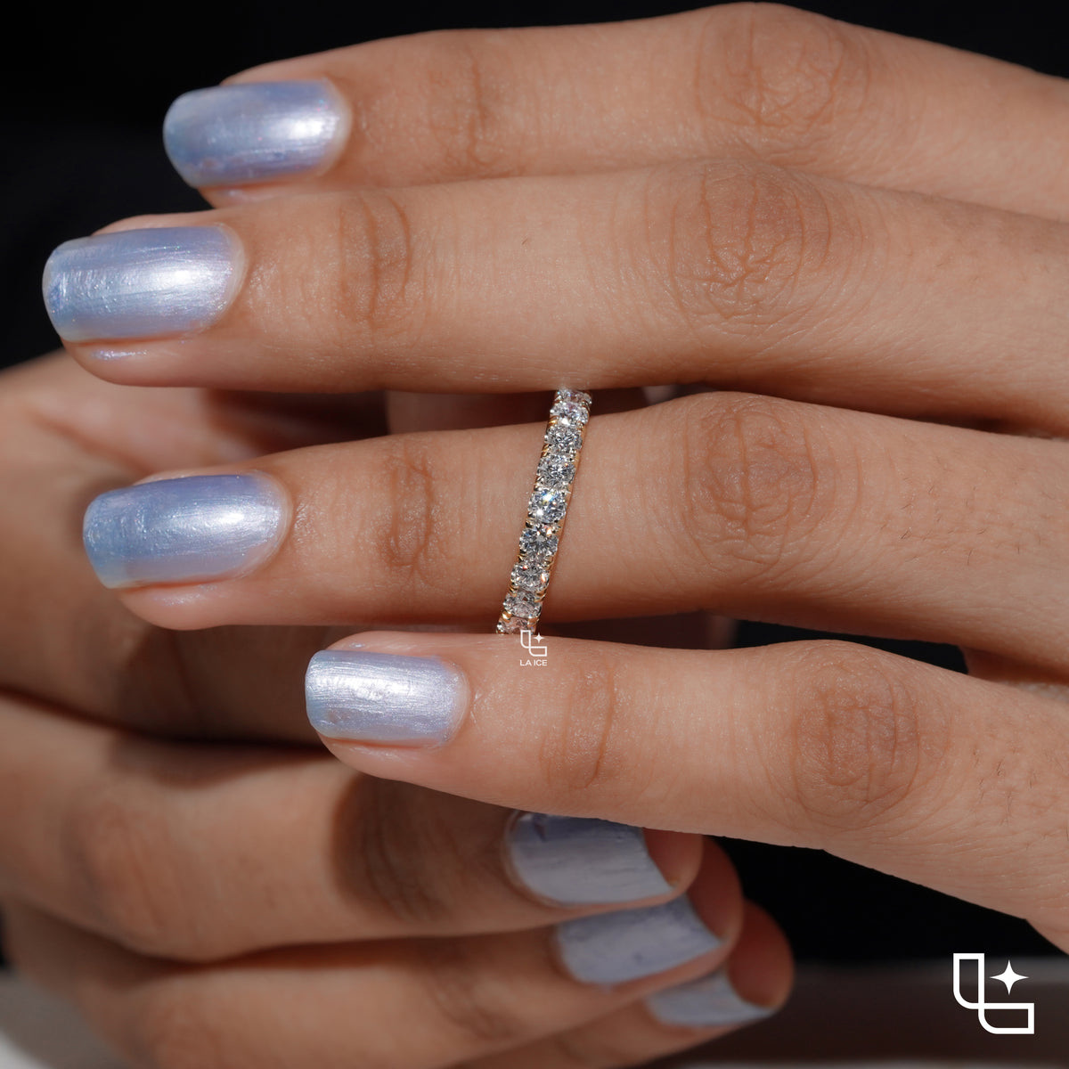 Round Cut Half Eternity Band Ring, Classic Diamond Wedding Band