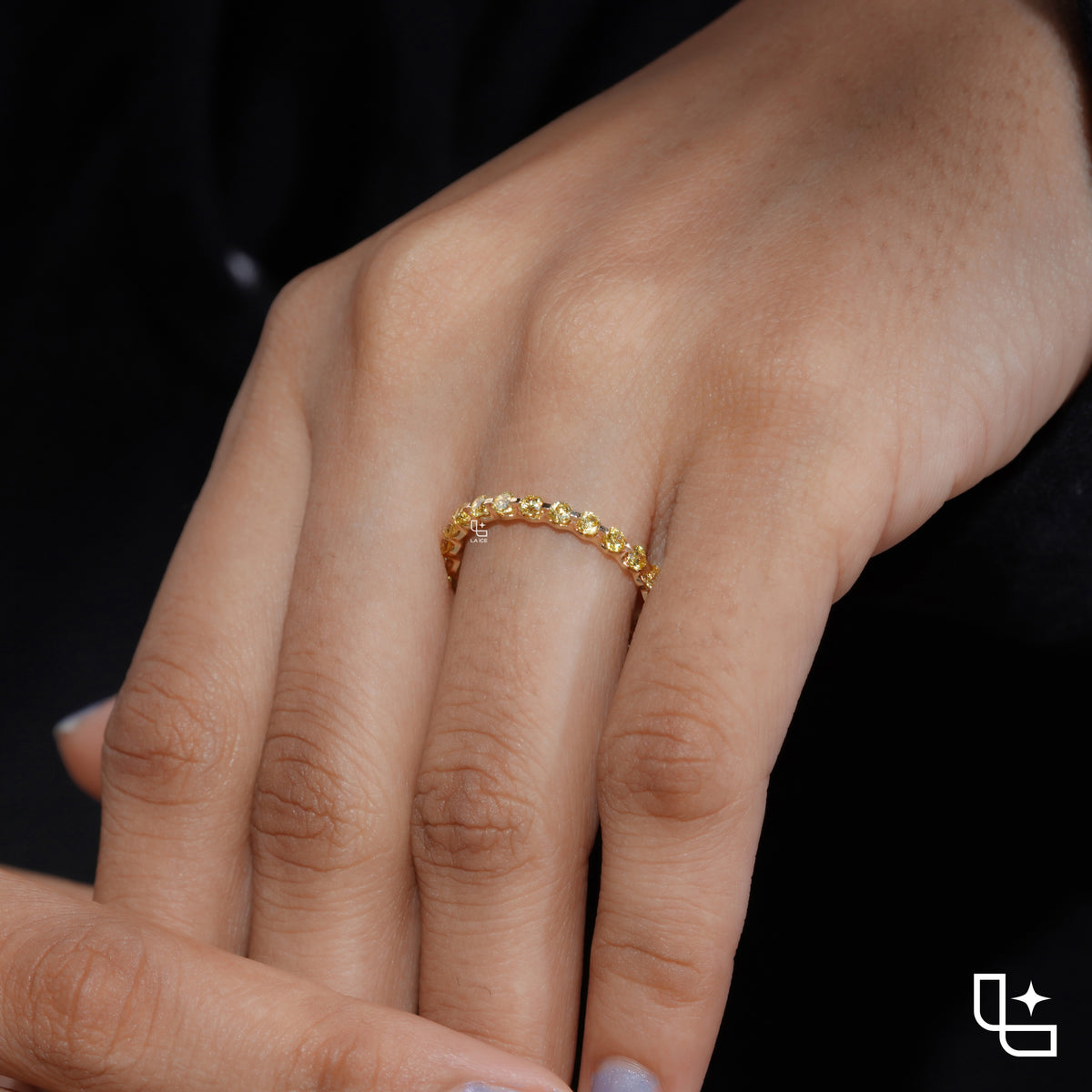 Round Cut Eternity Band Ring, Full Circle Sparkling Stone Wedding Band