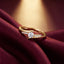Round Solitaire Crossover Ring with Curved Pavé Accent Band, 0.50 CT Diamond Weight, 2.50 g Metal Weight