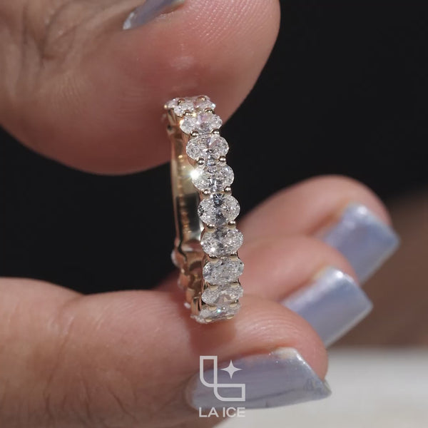 Oval Cut Eternity Band Ring with Continuous Stone Design